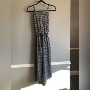 Albion Fit Wide Leg Crop Jumpsuit Romper in Black Gingham